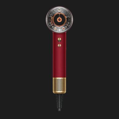 Dyson Фен HD16 Supersonic Nural Red Velvet/Gold, 1600Вт, 3 режими, іонізація, хол. обдув, кейс для зберігання, червоно-золотий 594823-01 фото