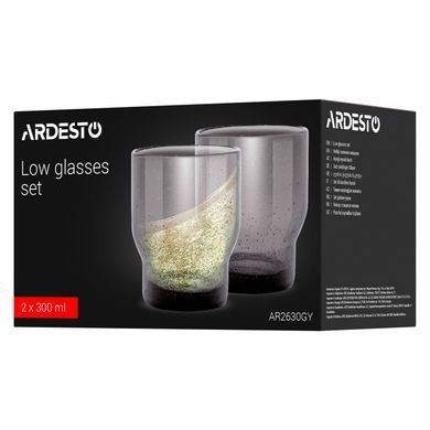ARDESTO Набор стаканов низких Bubble 300мл, 2шт, скло, зеленый AR2630GY фото