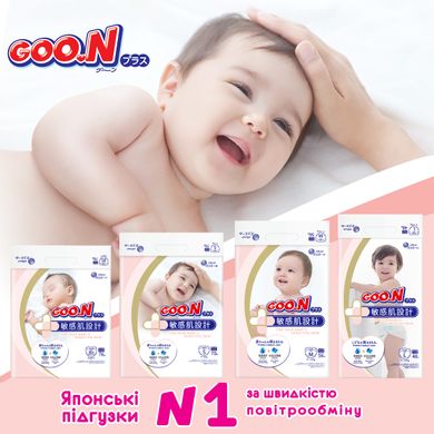 Підгузки GOO.N Plus для новонароджених до 5 кг (розмір NB, на липучках, унісекс, 76 шт) 21000626 фото