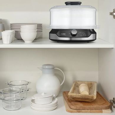 Tefal Пароварка Convenient, 800Вт, чаша-9л, резервуар для воды -1л, механическое управл., пластик, черный VC204810 фото