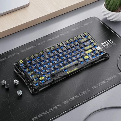 GravaStar Клавиатура механическая Mercury K1 Lite 80keys, GravaStar x BSUN Grey, BT/WL/USB, Transparent Black GS_K1_LITE_XTAL_BLK фото