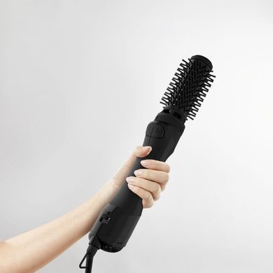 Rowenta Фен-щітка Renewal Brush Active, 1000Вт, 3 режими, іоніз-я, хол. обдув, оберт. насадка, 2 насадки, кераміка, чорний UB9520F0 фото