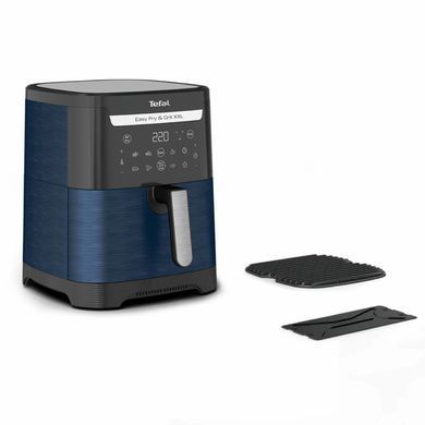 Tefal Мультипіч EasyFry&Grill XXL, 1830Вт, чаша-6.5л, сенсорне керув., 8 програм, пластик, чорно-синій EY801410 фото