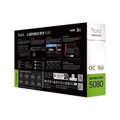 ASUS Відеокарта GeForce RTX 5080 16GB GDDR7 OC PROART-RTX5080-O16G 90YV0N30-M0NA00 фото