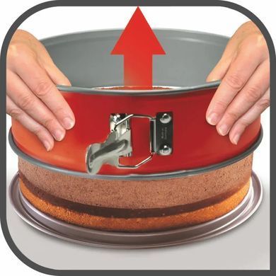 Tefal Форма для випікання Tefal DeliBake, кругла, знімне дно, 19см, вуглецева сталь, червоний J1641174 фото
