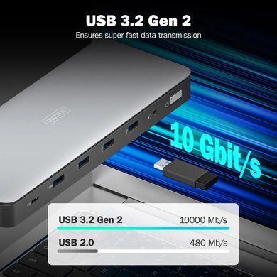 Digitus Док-станція USB-C > 3xHDMI/2xDP/4xUSB-A/USB-C/RJ45/DC/Audio DA-70918 фото