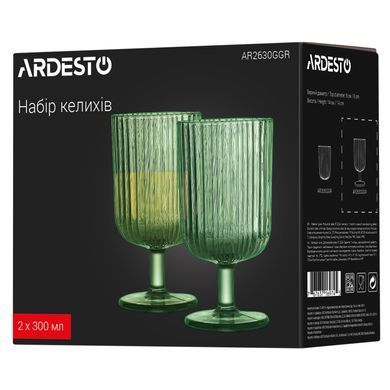 ARDESTO Набор бокалов низких, 300мл, 2шт, стекло, зеленый AR2630GGR фото