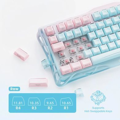GravaStar Mechanical keyboard GravaStar Mercury K1 Lite 80keys, GravaStar x BSUN Grey, BT/WL/USB, Aurora Mist GSK1LITE_PM_MINT фото