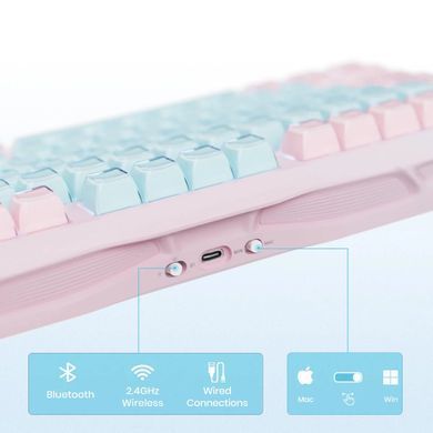 GravaStar Mechanical keyboard GravaStar Mercury K1 Lite 80keys, GravaStar x BSUN Grey, BT/WL/USB, Aurora Mist GSK1LITE_PM_MINT фото