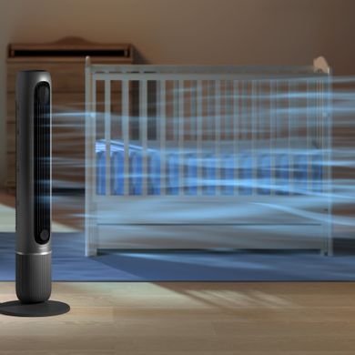 Philips Вентилятор Philips колонний Series 7000, 30Вт, пульп ДУ, режим " Бриз", сенсорний дисплей, таймер, темно-сірий