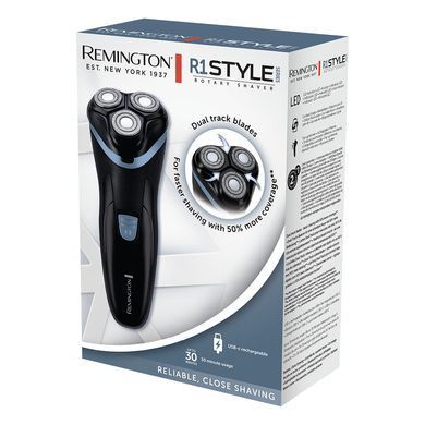 Remington Бритва електр. роторна Style, бритв.головок-3, сух., тример, USB-C, чорно-синій R1000 фото