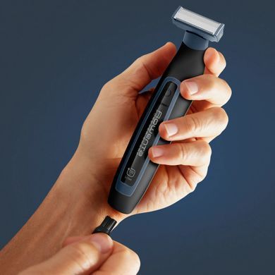 Rowenta Тример Forever Sharp Sport Collection, для бороди і вусів, мережа+акум., роторний мотор, насадок-3, сталь, чорно-синій TN6011F0 фото