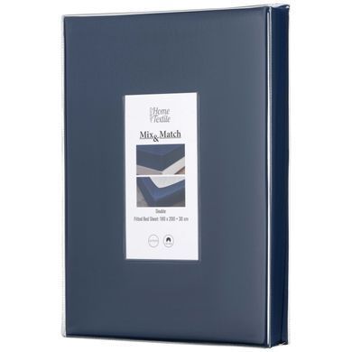 ARDESTO Простирадло на резинці Mix&Match, 180x200+30см, 100% бавовна, сатин, синій