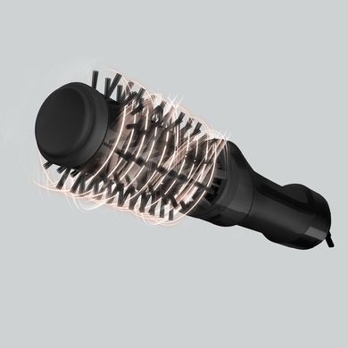 Rowenta Фен-щітка Renewal Brush Active, 1000Вт, 3 режими, іоніз-я, хол. обдув, оберт. насадка, 2 насадки, кераміка, чорний UB9520F0 фото