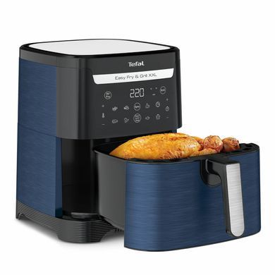 Tefal Мультипіч EasyFry&Grill XXL, 1830Вт, чаша-6.5л, сенсорне керув., 8 програм, пластик, чорно-синій EY801410 фото