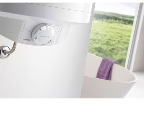 Gorenje Водонагрівач електр. круглий GBFU, 50л, 2кВт, сухий тен, ун. монтаж, мех. кер-ння, C, білий