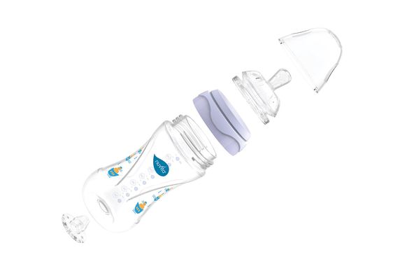 Дитяча пляшечка Nuvita Mimic 250 мл 3м+ Антиколікова, блакитна NV6030Blue фото