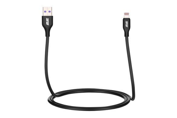 2E Кабель USB-A - Lightning Glow 1m black 2E-CCAL-BL фото