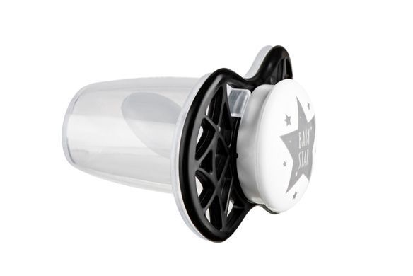 Пустушка Nuvita 7064 Air55 Cool ортодонтична 0m+ "BABY STAR" чорна NV7064IB фото