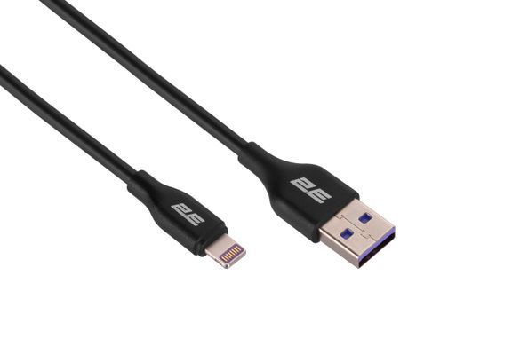 2E Кабель USB-A - Lightning Glow 1m black 2E-CCAL-BL фото