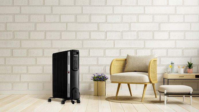 Масляный радиатор Ardesto OFH-E11X2, 11 секций, 2500 Вт, до 25 м2, элект. упр-ние, таймер, пульт ДУ, чёрный OFH-E11X2 фото