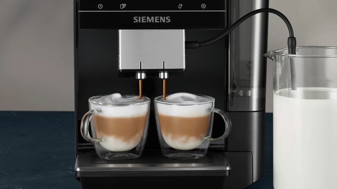 Siemens Кавомашина, 2.4л, зерно+мелена, автомат.капуч, LED-дисплей, авторецептів -19, чорний TP713R09 фото