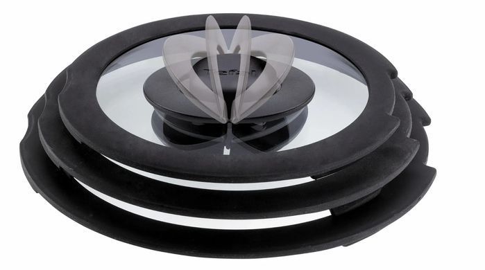 Tefal Крышка Ingenio 28см, стекло, силикон, прозрачно-черный L9846753 фото