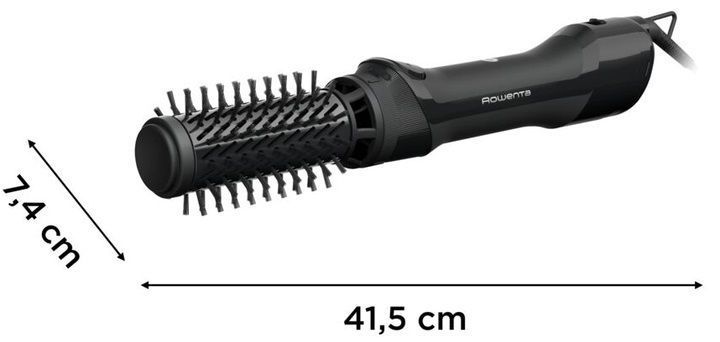 Rowenta Фен-щітка Renewal Brush Active, 1000Вт, 3 режими, іоніз-я, хол. обдув, оберт. насадка, 2 насадки, кераміка, чорний UB9520F0 фото