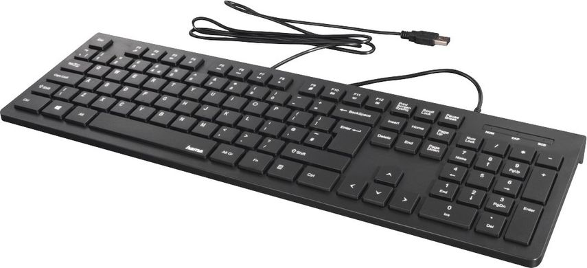 Клавіатура Hama KC-200 105key, USB-A, EN/UKR, чорний 89182681 фото