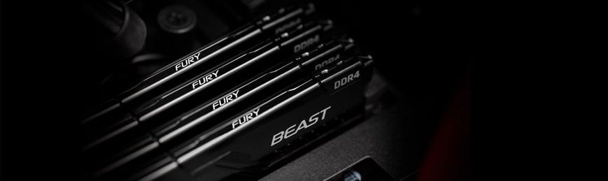 Kingston Пам'ять ПК DDR4 32GB KIT (16GBx2) 3200 FURY Beast Black KF432C16BBK2/32 фото