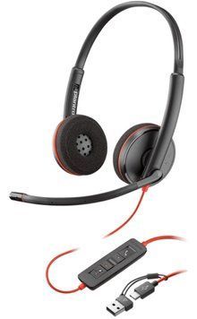 Poly Гарнітура комп'ютерна стерео On-ear Blackwire 3220, USB-A, USB-C, односпрямований, чорний 8X228AA фото