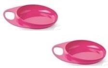 Тарілка для годування Nuvita Easy Eating дрібна 2шт. рожева NV8451Pink - купити в інтернет-магазині Coolbaba Toys