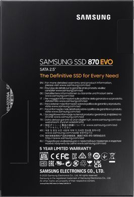Samsung Накопитель SSD 2.5" 4TB SATA 870EVO MZ-77E4T0B/EU фото