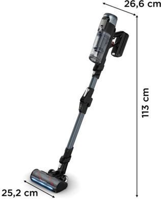 Rowenta Пилосос Rowenta безпровідний X-Force Flex 16.60 Animal, 315Вт, вологе прибирання, конт пил -0.65л, автон. робота до 120хв, HEF system 99,9%, чорно-сірий RH9C71E0 фото