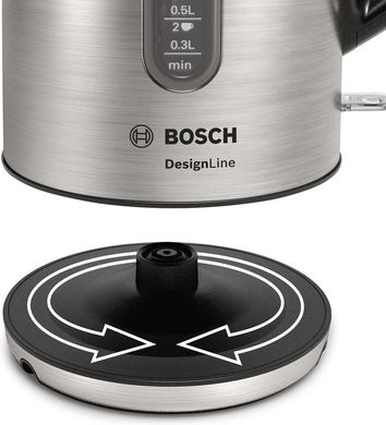Электрочайник Bosch, 1.7л, металл, металл TWK4P440 фото