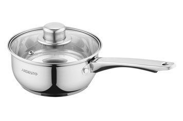 ARDESTO Ковш Gemini Gourmet, стеклянная крышка, 1.2 л, нержавеющая сталь AR1912BS фото