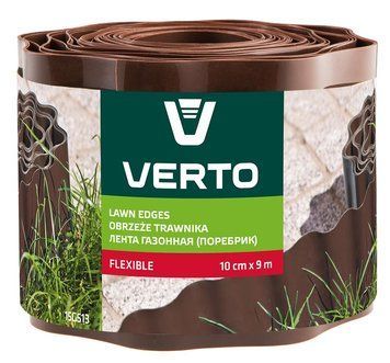 Verto Стрічка газонна, бордюрна, 10см x 9м, коричнева 15G513 фото