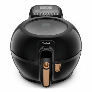 Tefal Мультипіч ActiFry & Grill Genius, 1500Вт, чаша-4л, сенсорне керув., підкл. до смартфону, авто перемішування, пластик, чорно-золотий FZ775810 фото