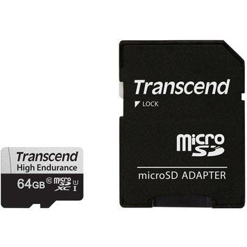 Transcend Карта памяти microSD 64GB C10 UHS-I U1 High Endurance (85TB) TS64GUSD350V фото