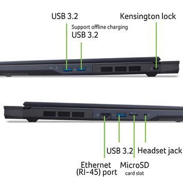 Acer Ноутбук Acer Predator Helios Neo 16 PHN16-73 16" WQXGA, Intel U7-255HX, 16GB, F1TB, NVD5070-8, Lin, чорний NH.QX5EU.001 фото
