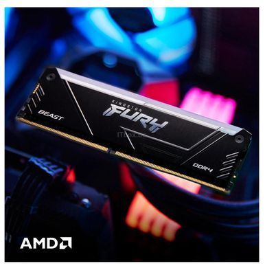 Kingston Пам'ять ПК Kingston DDR4 16GB 3200 FURY Beast RGB KF432C16BB12A/16WP фото