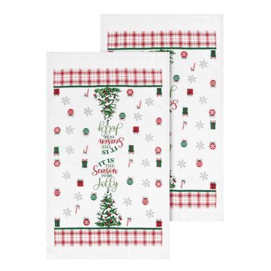 ARDESTO Подарунковий набір рушничків в коробці Christmas Tree 38х63см, 2шт, 100% бавовна, зелений