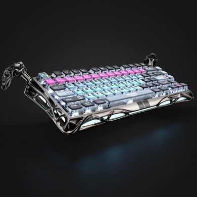 GravaStar Клавіатура механічна Mercury V75 Pro 80keys, Magnetic Jade Gaming, 8K, USB-A, RGB, Cyberpunk GS_V75_PRO_RM_EGRY фото