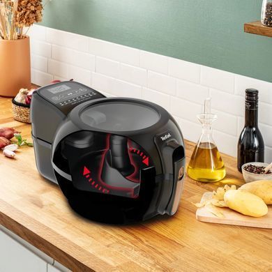 Tefal Мультипечь ActiFry & Grill Genius, 1500Вт, чаша-4л, сенсорне управл., пластик, подкл. к смартфону, черно-золотой FZ775810 фото