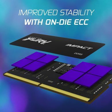 Kingston Пам'ять ноутбука Kingston DDR5 32GB KIT (16GBx2) 6000 FURY Impact XMP KF560S38IBK2-32 фото