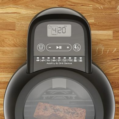 Tefal Мультипечь ActiFry & Grill Genius, 1500Вт, чаша-4л, сенсорне управл., пластик, подкл. к смартфону, черно-золотой FZ775810 фото