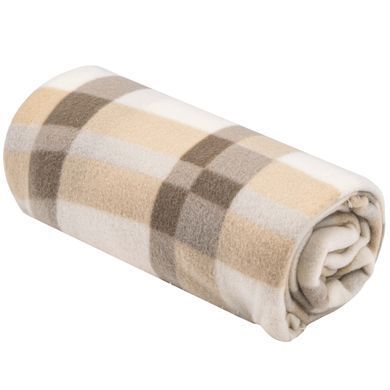 ARDESTO Плед Fleece, 130х160см, 100% полиэстер, клетка, бежевый