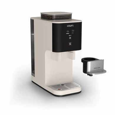 Krups Кавомашина Krups Coffee Crush, 1.8л, зерно, ОLED дисплей, авторецептів - 2, метал, чорно-бежевий SA4001E0 фото