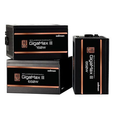 Zalman Блок питания Gigamax 3 (850W) 88% 80+ Bronze 120мм 1xMB 24pin(20+4) 2xCPU (8pin(4+4)+8pin) 3xMolex 6xSATA 4xPCIe 8pin(6+2) 1x12VHPWR Semi Modular ZM850-GV3 фото