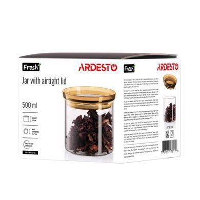 ARDESTO Банка для зберігання Fresh 500мл, скло, пластик, прозорий